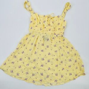 Streetwear Society NWT Milkmaid Sweetheart Floral Mini Tank Dress L Yellow Smock